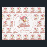 Mantel Merry Christmas Retro Typography Santa Gorra Rosa<br><div class="desc">Feliz Navidad,  tipografía retro rosa con un Santa Claus con un gorra rosa.</div>