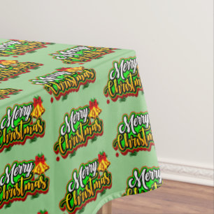 Mantel Merry Christmas Text Typography with Bells