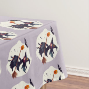 Mantel Mesa de bruja morada aterradora de Halloween para