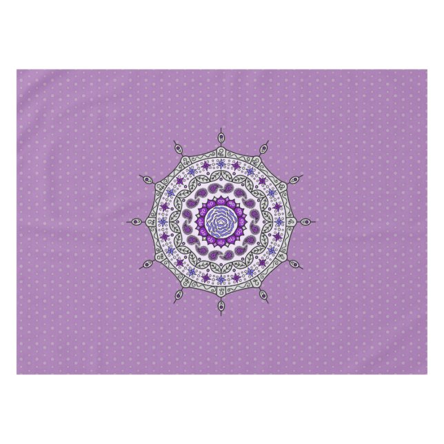 Mantel Mesa de fantasía Mehndi plateada (Frente (Horizontal))