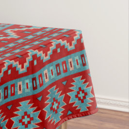 Mantel Mesas del Sudoeste Turquesa y Rojo Pequeño