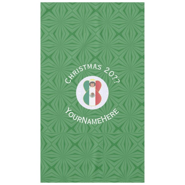 Mantel Mexican Angel Christmas Flag Personalized Text (Anverso)