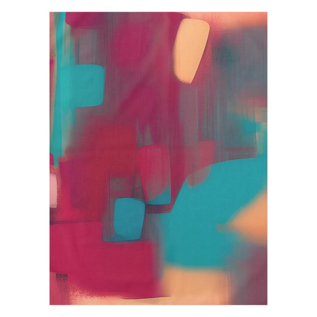 Mantel Mezcla abstracta roja y azul verdoso (Anverso)