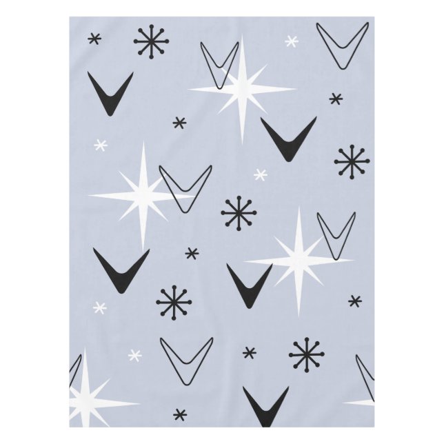 Mantel Mid Century Modern Boomerangs Silver Blue (Anverso)