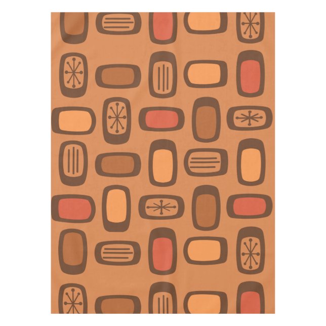 Mantel Midcentury MCM Rounded Rectangles Burnt Orange (Anverso)