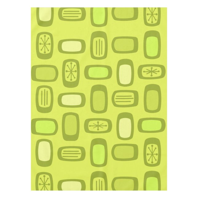 Mantel Midcentury MCM Rounded Rectangles Chartreuse (Anverso)
