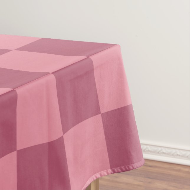 Mantel Minimalist Pink Checkerboard Pattern (In Situ)