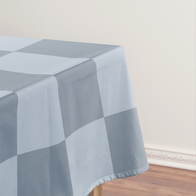 Mantel Minimalist Powder Blue Checkerboard Pattern (In Situ)