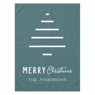 Mantel Minimalista moderno Feliz Navidad Pino Verde Árbol