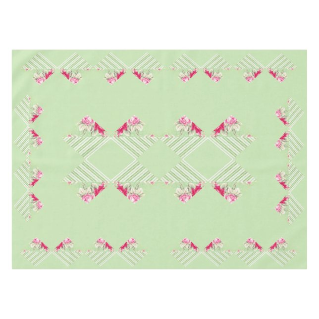 Mantel Mint Green Faux Patchwork Tablecloth (Frente (Horizontal))
