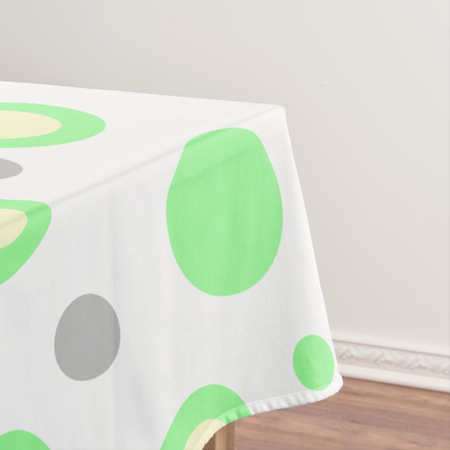 Mantel Mnit Green Cream Light Gray Polka Dots (In Situ)