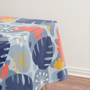 Mantel Mod Monstera Leaf Resumen Tropical Hawaiano - Azul