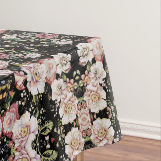 Mantel moda bohemia flores rosadas oscuras florales