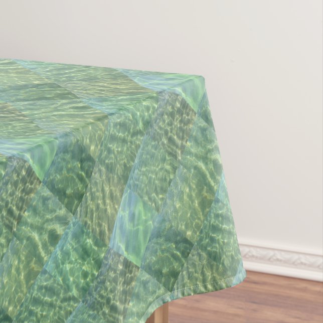 Mantel Moda Boho Diamond Patchwork Aquamarine Seafoam (In Situ)
