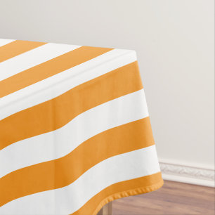 Mantel Moda clásica Naranja brillante y franjas blancas