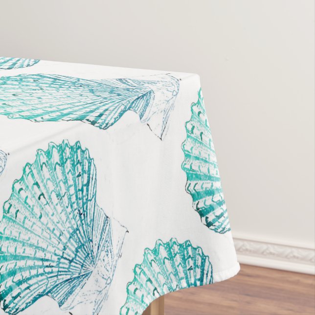 Mantel moda costera azul verde azulado acuarela de sirena (In Situ)