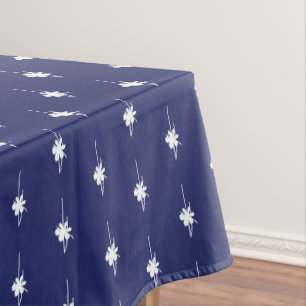 Mantel Moda elegante con copos de nieve blanco azul marin