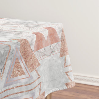 Mantel moda escandinava rosa de mármol blanco geométrico 