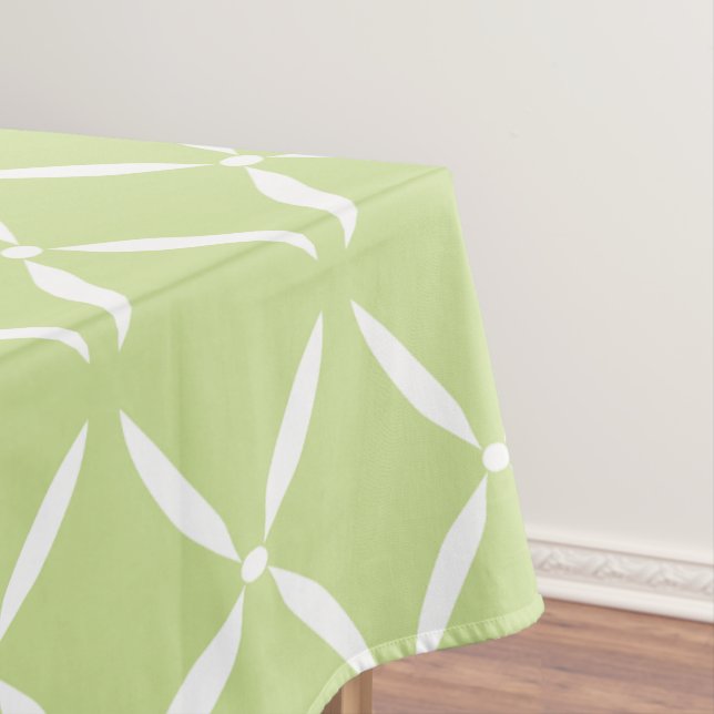 Mantel Moda moderna de moda Flores verdes y blancas (In Situ)
