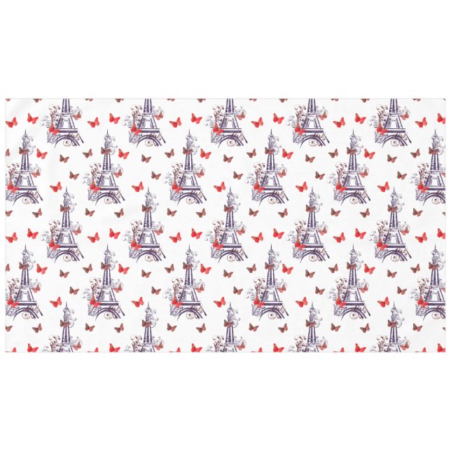 Mantel Moda Púrpura de la Torre Eiffel Parisiense (Frente (Horizontal))