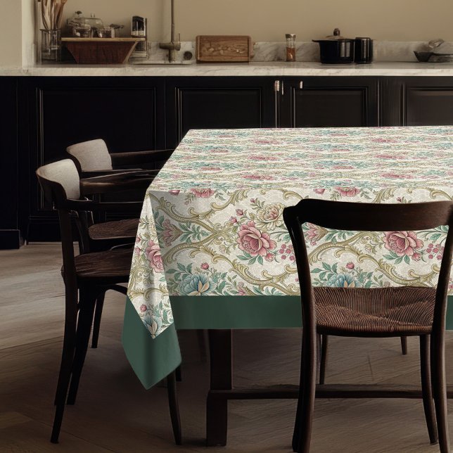 Mantel Moda Regal Damask Diseño Botánico Graceful (Chic Regal Damask Graceful Botanical Designs Tablecloth)