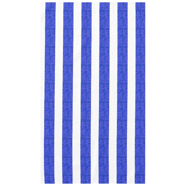 Mantel Moda Tiras Geométricas Azules Tablloth (Anverso)
