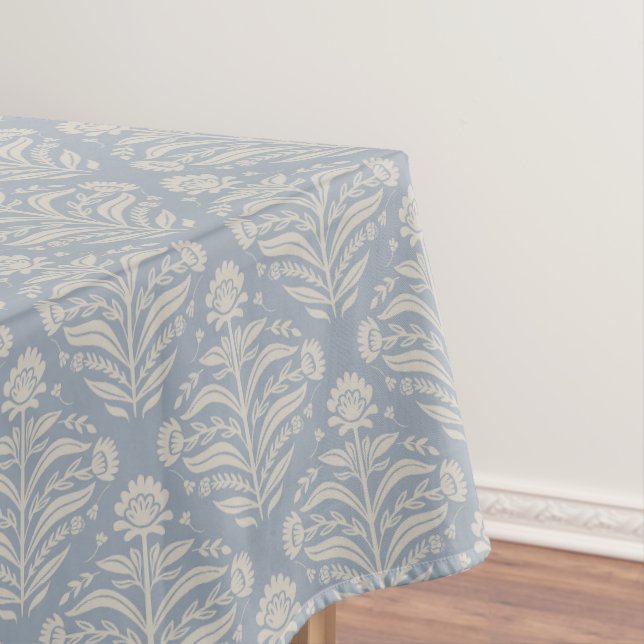 Mantel Moda Vintage Dusty Blue Damask (In Situ)
