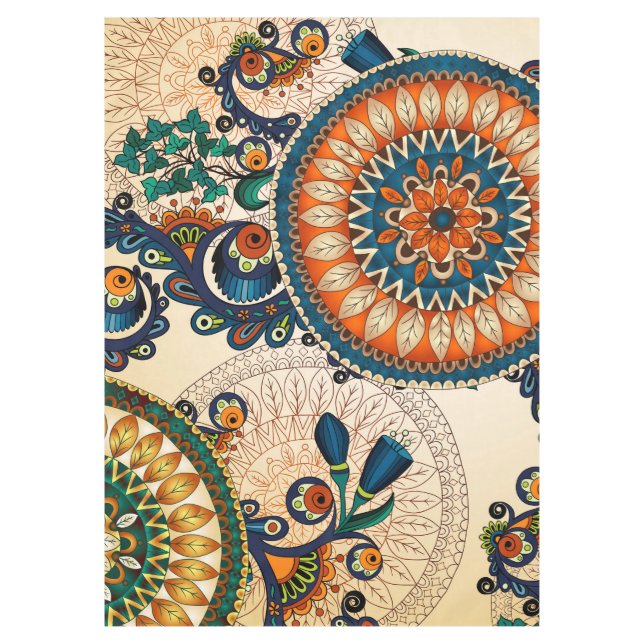 Mantel Modelo abstracto retro de moda enrrollado de Boho (Anverso)