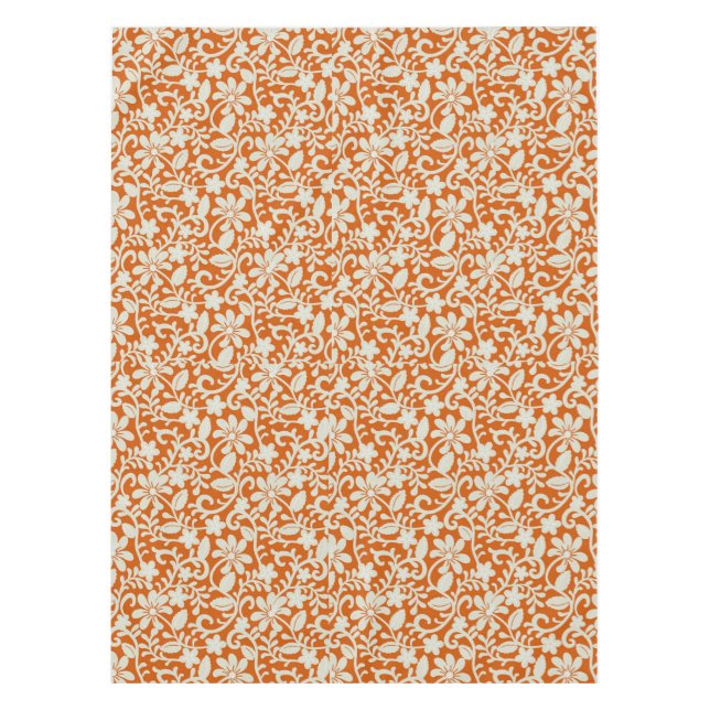 Mantel Modelo anaranjado quemado damasco floral con clase (Anverso)