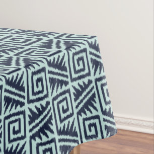 Mantel Modelo azteca de Ikat - añil y azul claro