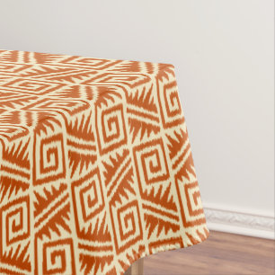 Mantel Modelo azteca de Ikat - mandarín y anaranjado