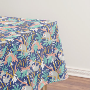 Mantel Modelo azul tropical de la pereza