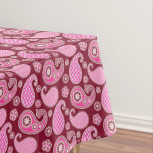 Mantel Modelo, Borgoña, rosa y blanco de Paisley