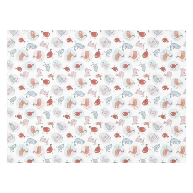 Mantel modelo con los pájaros del dibujo animado (Frente (Horizontal))