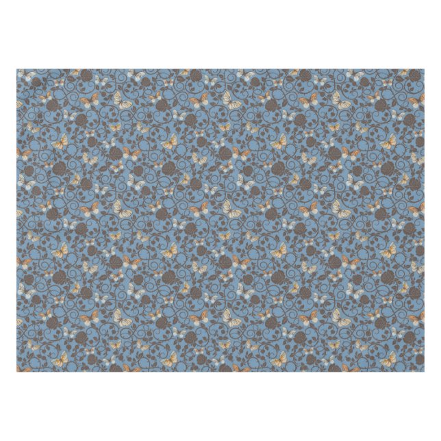 Mantel modelo con los rosas y la mariposa (Frente (Horizontal))