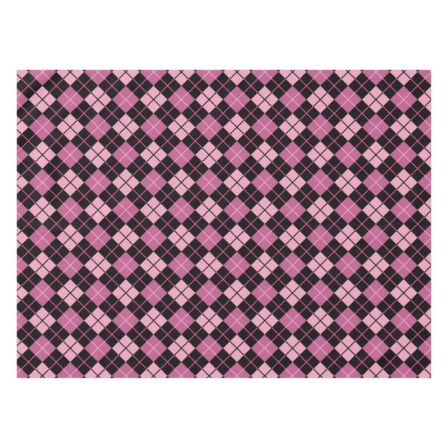 Mantel Modelo de Argyle en negro y rosa (Frente (Horizontal))