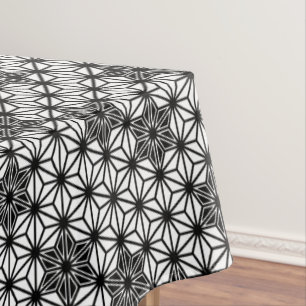 Mantel Modelo de Asanoha del japonés - blanco y negro