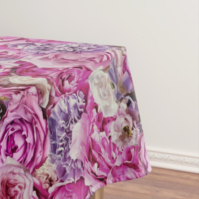 Mantel Modelo de flores Rosa de lavanda blanca rosa (In Situ)