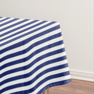 Mantel Modelo de la raya de los azules marinos y del