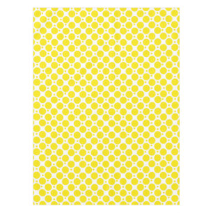 Mantel Modelo de lunares blanco y amarillo
