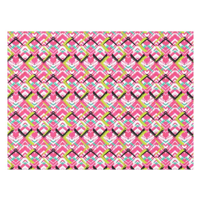 Mantel Modelo de zigzag rosado dibujado mano (Frente (Horizontal))
