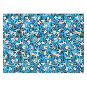 Mantel Modelo del azul de las hojas de palma