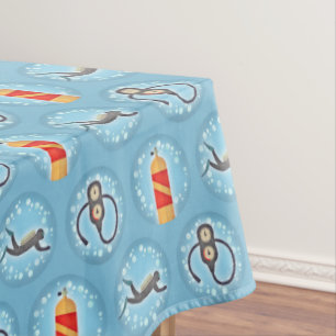 Mantel Modelo del buceo con escafandra - tema lindo del