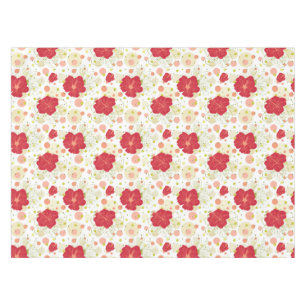 Mantel Modelo dibujado mano del hibisco