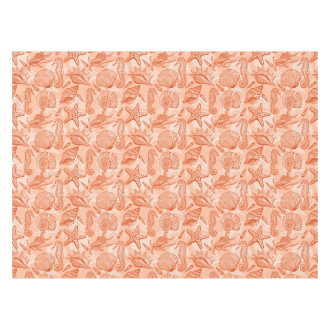 Mantel Modelo dibujado mano del mar (Frente (Horizontal))