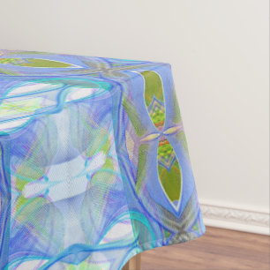 Mantel modelo étnico azul del fractal