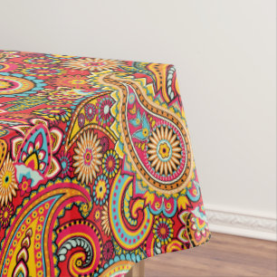 Mantel Modelo floral rojo brillante del bohemio de