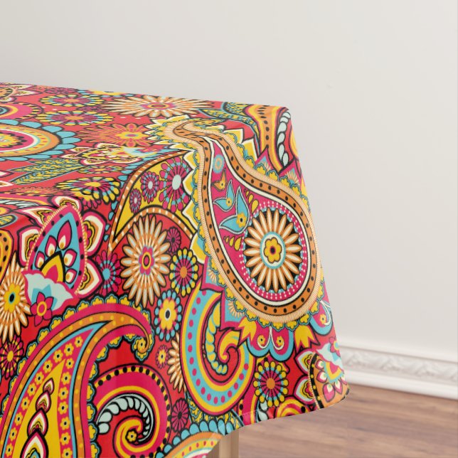 Mantel Modelo floral rojo brillante del bohemio de (In Situ)