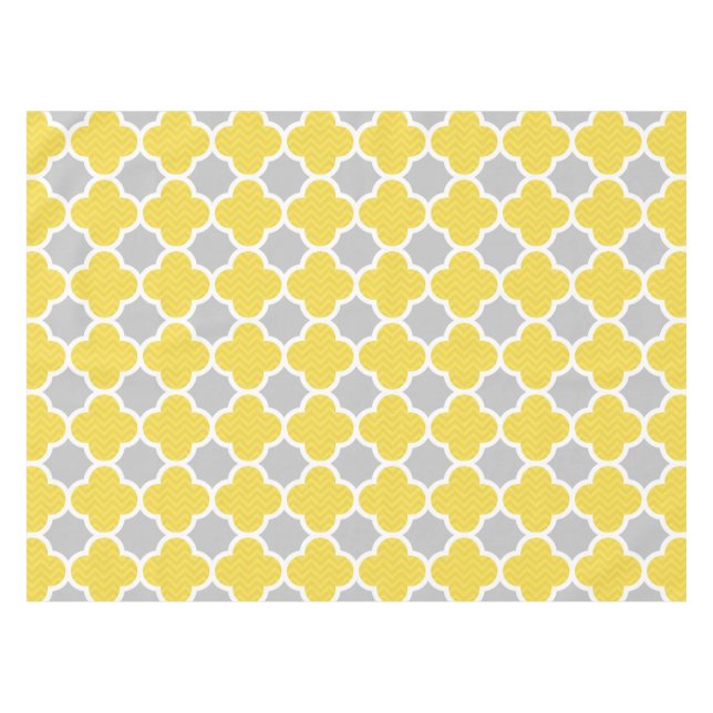 Mantel Modelo geométrico amarillo y gris de Quatrefoil (Frente (Horizontal))