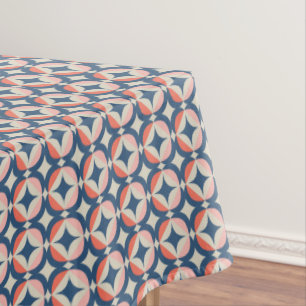 Mantel Modelo geométrico azul y coralino